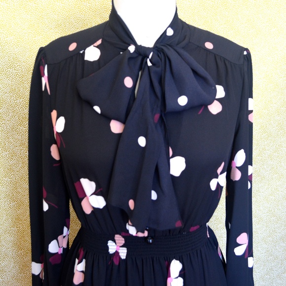 Kate Spade Black Floral Midi Dress - Picture 3 of 8